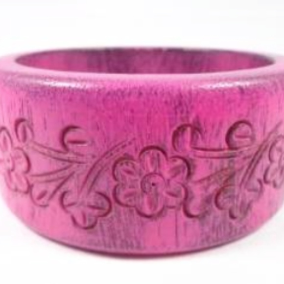 Sir Alistair Rai Fuchsia wood bangle bracelet - Picture 2 of 4